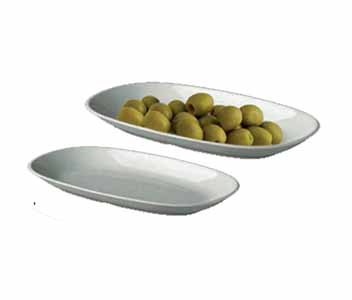 Rabanera oval plastico blanca 13cm 10uds