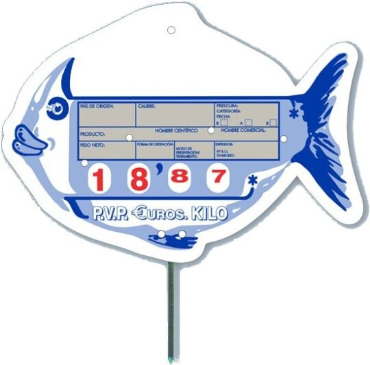Portaprecio pescaderia