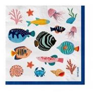 Servilleta papel 2 capas 33x33 cm. pez mix 20 ud