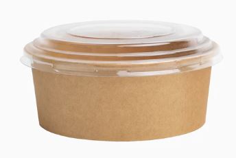 Envase carton kraft redondo con tapa 1300 cc. 25 ud.