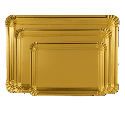 Bandeja carton pasteleria oro 22x28 cm nº8 100uds
