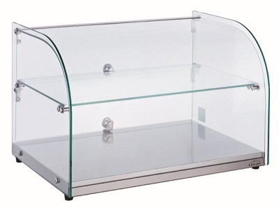Vitrina expositor neutra cristal 2 estantes.