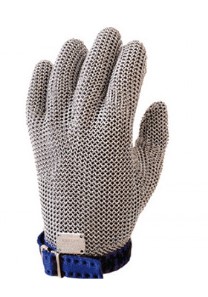 Guante carnicero malla inox azul T/L