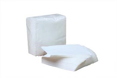 Servilleta papel 30x30 blanca 1 capa 100uds