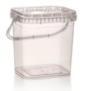 Envase cubo polietileno rectangular con asa y tapa 3.70 Litros