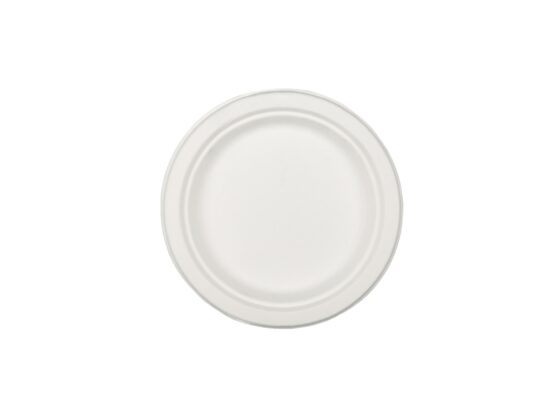 Plato pulpa compostable 22cm 50 ud .