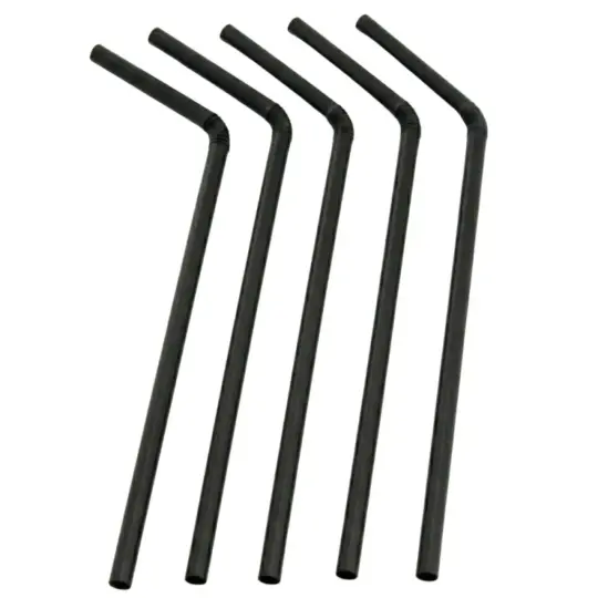 Cañitas flexibles PLA negra 21cm 250uds