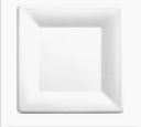 Plato plastico cuadrado reutilizable blanco 17x17 25 ud..