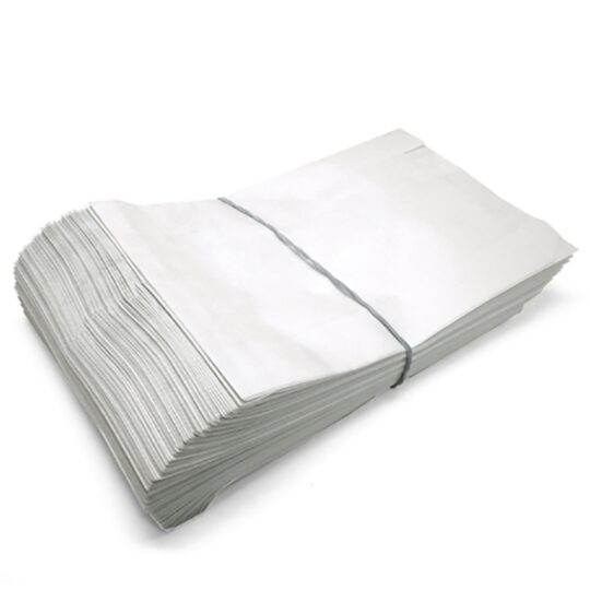 Bolsa papel blanca 14+4x26 cm 100uds