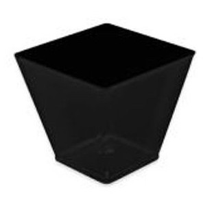 Bol plastico reutilizable CT negro 120cc 6.5x5.3 cm. 25 ud.