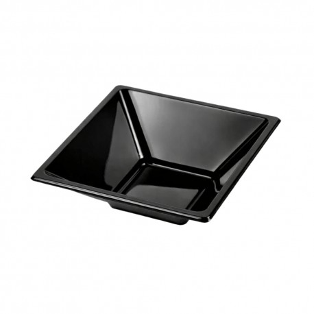 Bol plastico reutilizable cuadrado negro 12 ud.