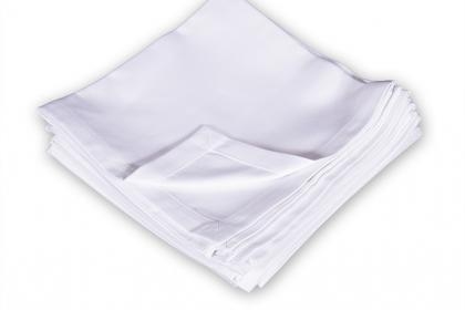 Servilleta tela saten blanca 50x50cm 12uds