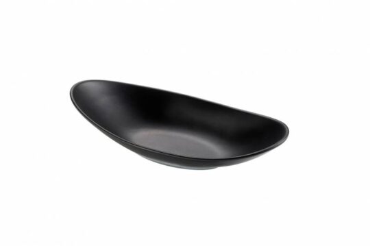 Fuente melamina oval honda negra 25x13cm
