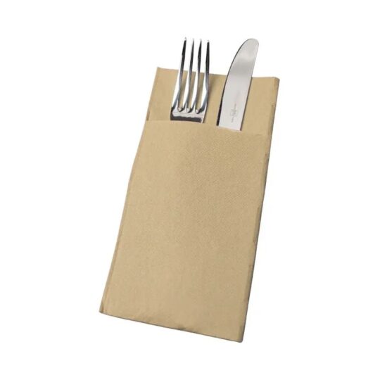 Servilleta papel 30x40 PP Kanguro natural 60uds