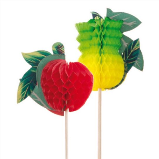 Pincho madera adorno frutas 19 cm.