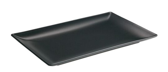 Fuente rectangular Stonware negra 30x20 cm
