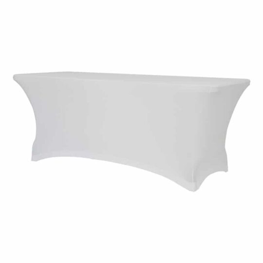 Funda mesa catering blanca 180x75 cm.