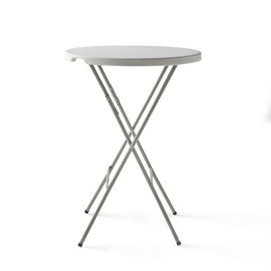 Mesa alta catering plegable blanca 80 cm