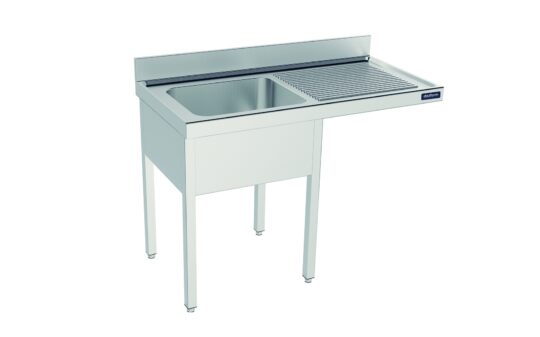 Fregadero 1200x600 con bastidor y espacio para lavavajilla, escurridor, derecha