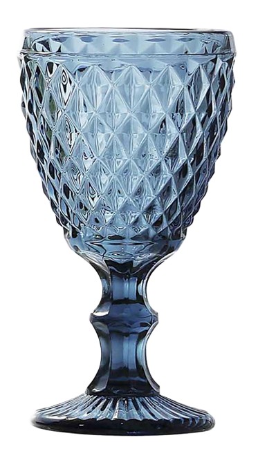 Copa tallada cristal Sidari azul 35cl 6uds