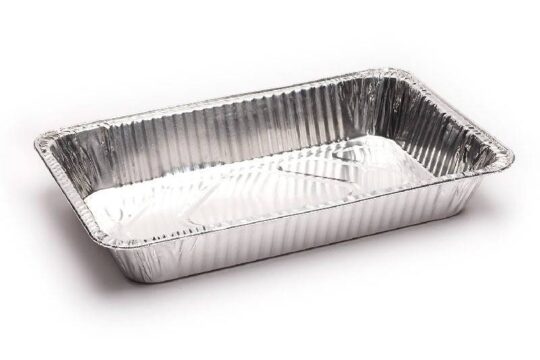 Envase aluminio rectangular 28cm 1500 ml.100uds
